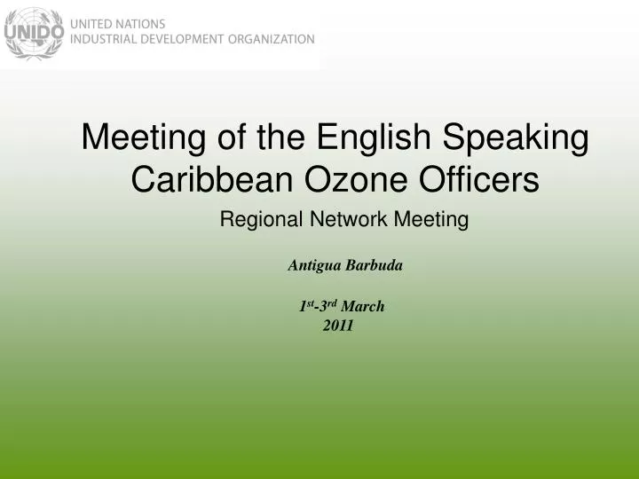 meeting of the english speaking caribbean ozone officers