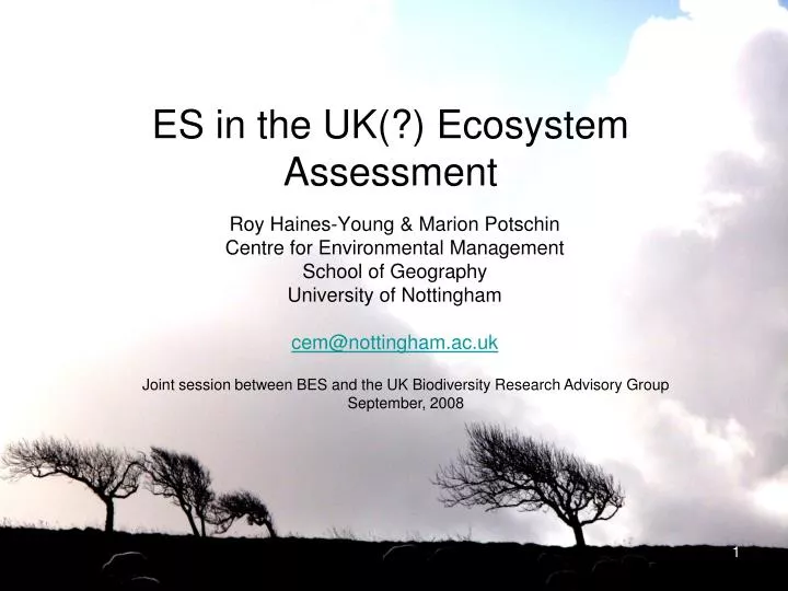 es in the uk ecosystem a ssessment