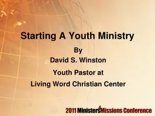 Starting A Youth Ministry