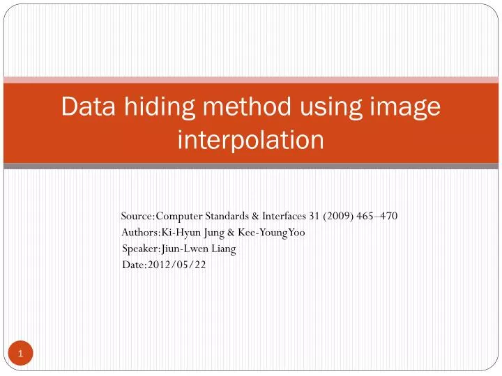 data hiding method using image interpolation