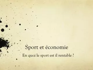 sport et conomie