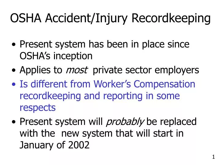 osha accident injury recordkeeping