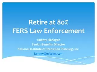 Retire at 80% FERS Law Enforcement