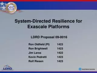 System-Directed Resilience for Exascale Platforms