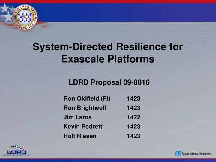 system directed resilience for exascale platforms