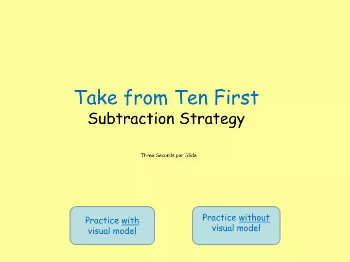 take from ten first subtraction strategy