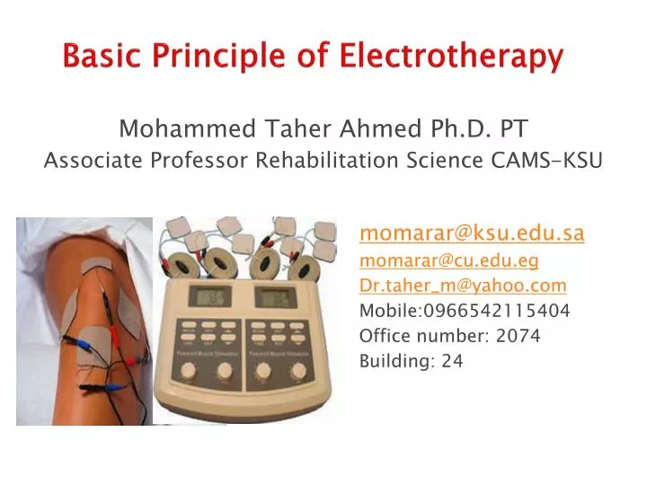 basic principle of electrotherapy