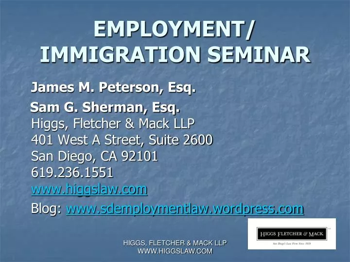 employment immigration seminar