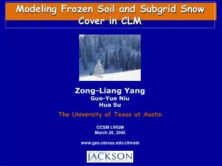 Zong-Liang Yang Guo-Yue Niu Hua Su The University of Texas at Austin