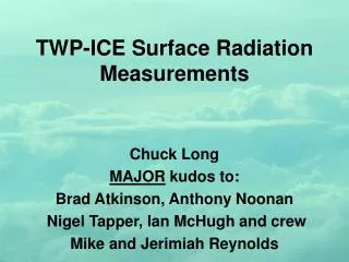 TWP-ICE Surface Radiation Measurements