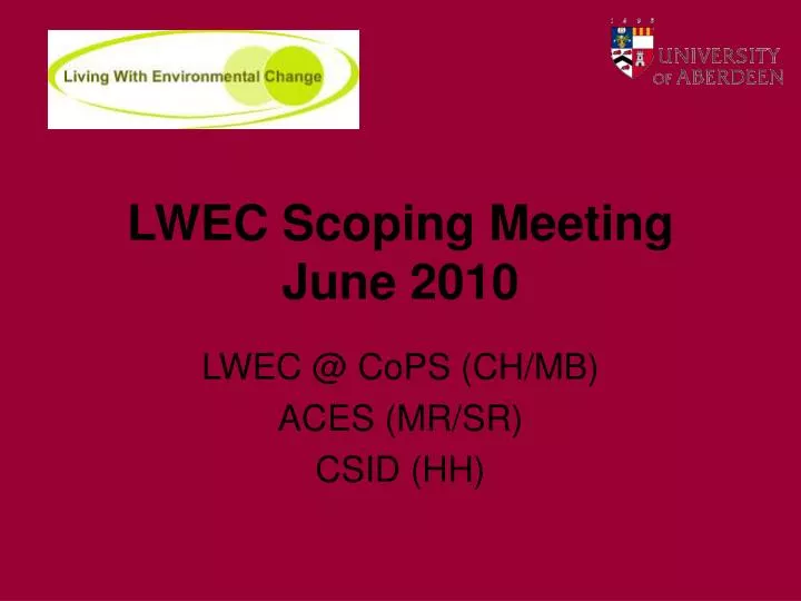 lwec scoping meeting june 2010