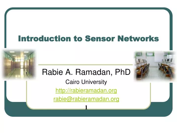 introduction to sensor networks