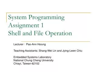 System Programming Assignment 1 Shell and File Operation