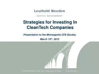Strategies for Investing In CleanTech Companies
