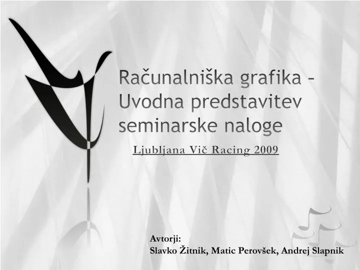 ra unalni ka grafika uvodna predstavitev seminarske naloge