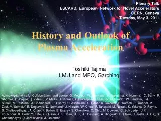 Plenary Talk EuCARD, European Network for Novel Accelerators CERN, Geneva Tuesday, May 3, 2011