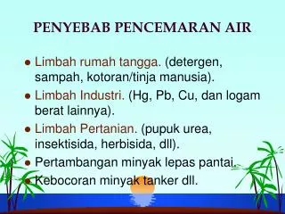 penyebab pencemaran air