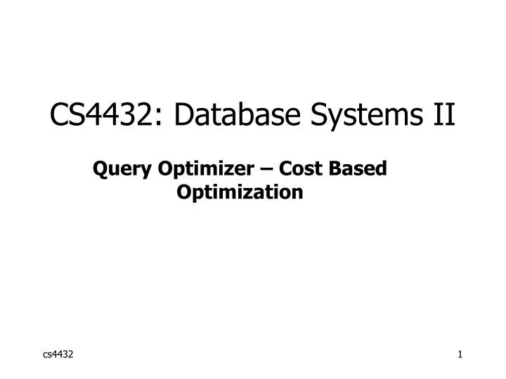 cs4432 database systems ii