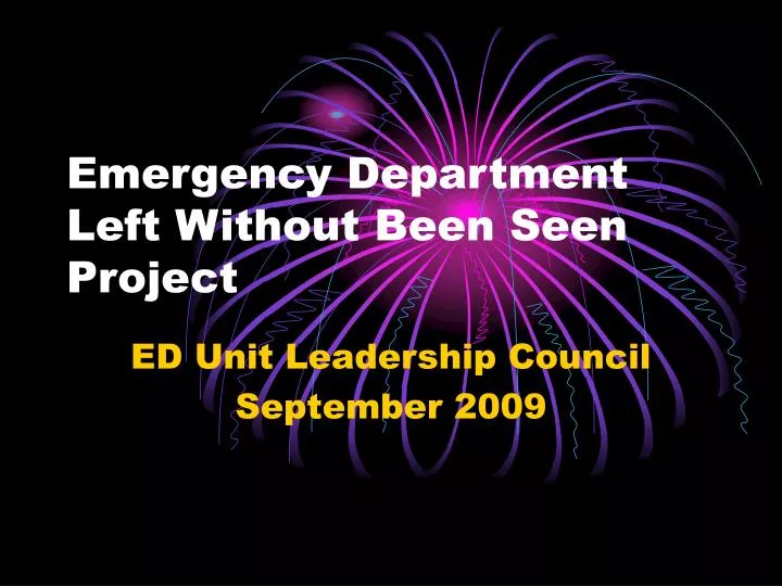 emergency department left without been seen project