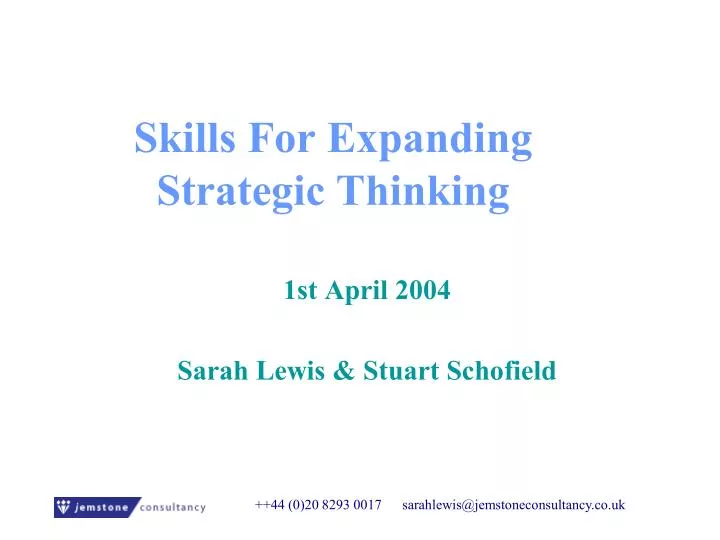 skills for expanding strategic thinking