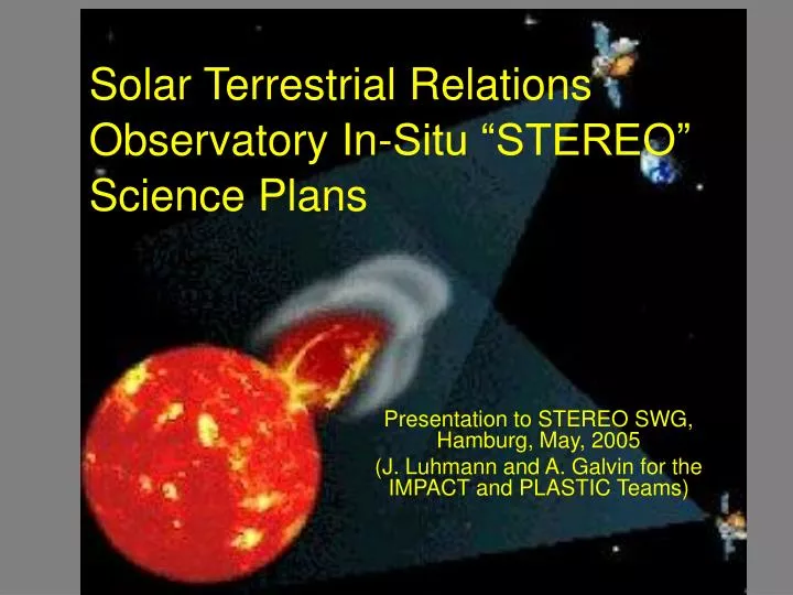 solar terrestrial relations observatory in situ stereo science plans