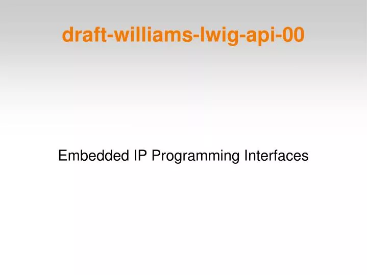 embedded ip programming interfaces