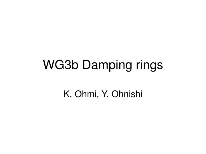 wg3b damping rings
