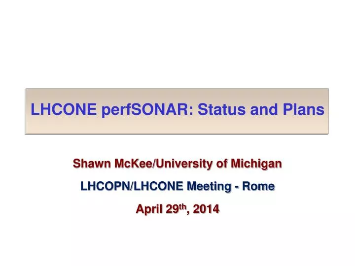 lhcone perfsonar status and plans