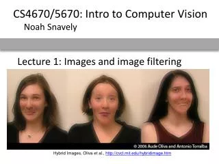 Lecture 1: Images and image filtering