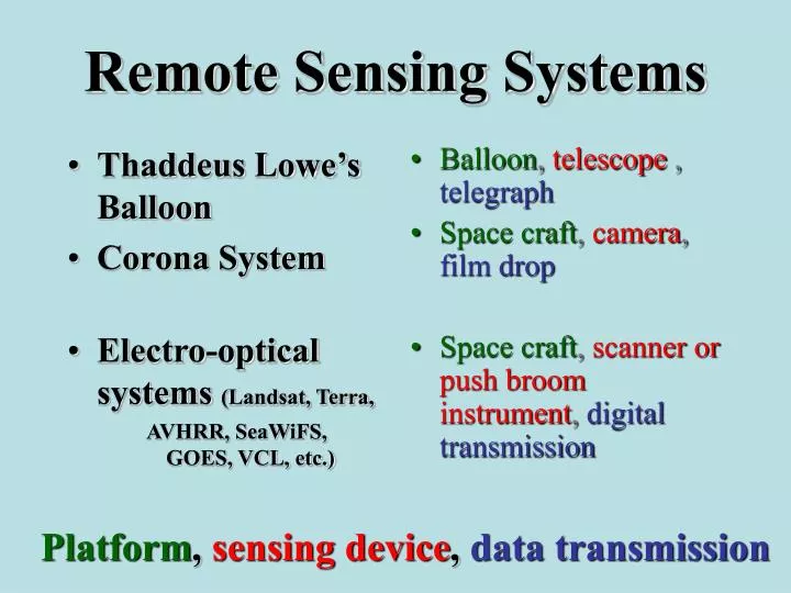 remote sensing systems