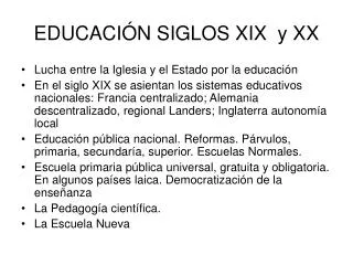educaci n siglos xix y xx
