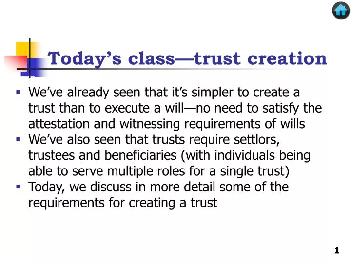 today s class trust creation