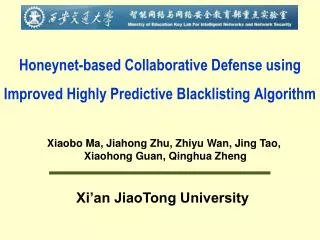Honeynet-based Collaborative Defense using Improved Highly Predictive Blacklisting Algorithm