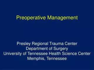 Preoperative Management