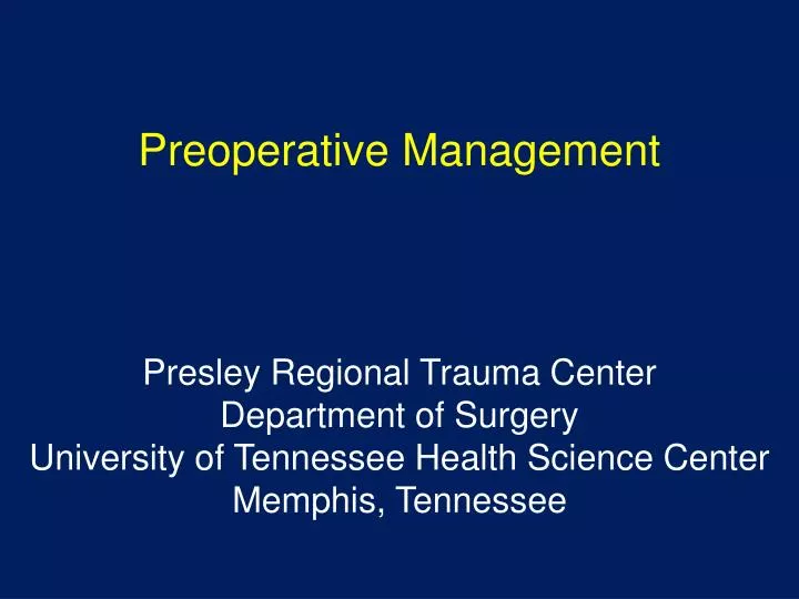 preoperative management