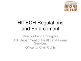 HITECH Regulations and Enforcement