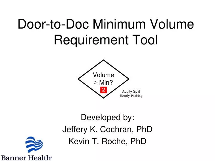 door to doc minimum volume requirement tool