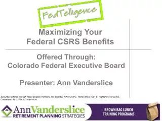 Maximizing Your Federal CSRS Benefits