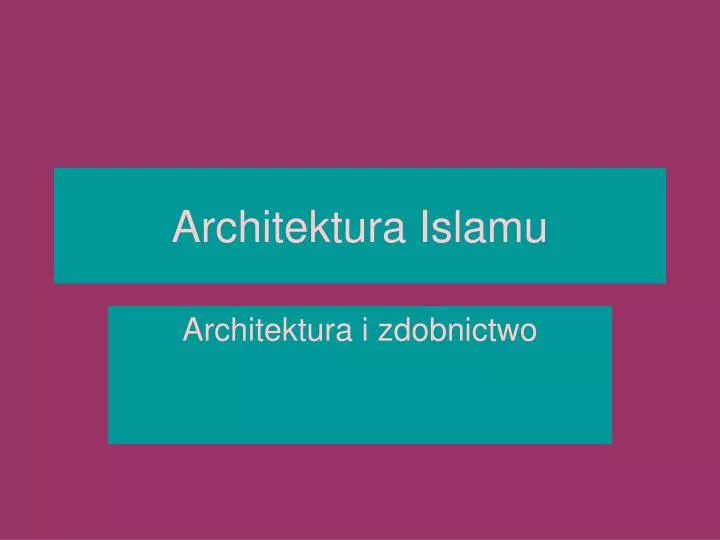 architektura islamu
