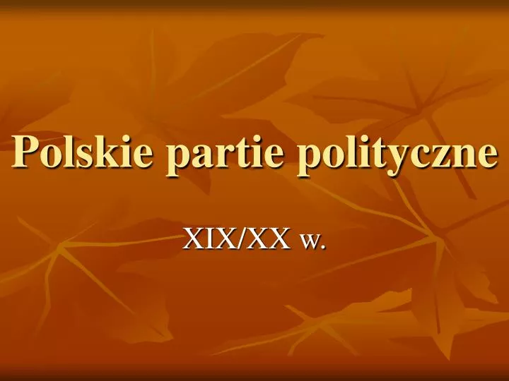 polskie partie polityczne
