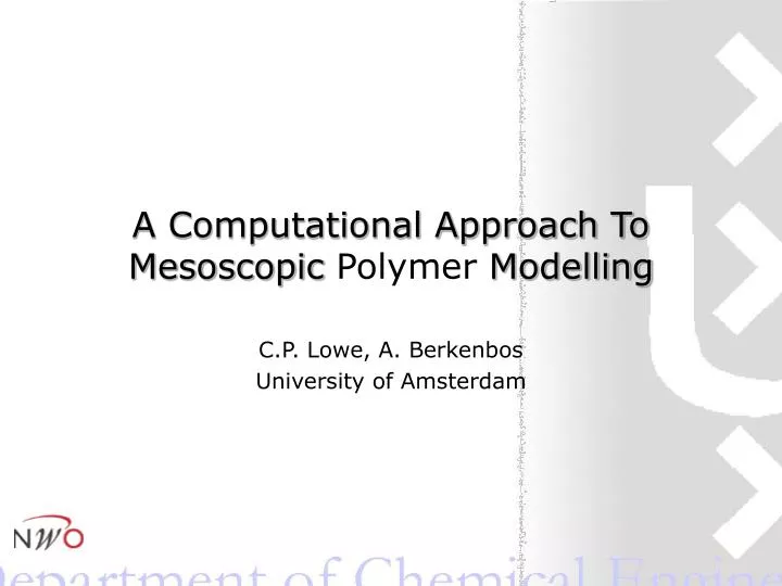 a computational approach to mesoscopic polymer modelling