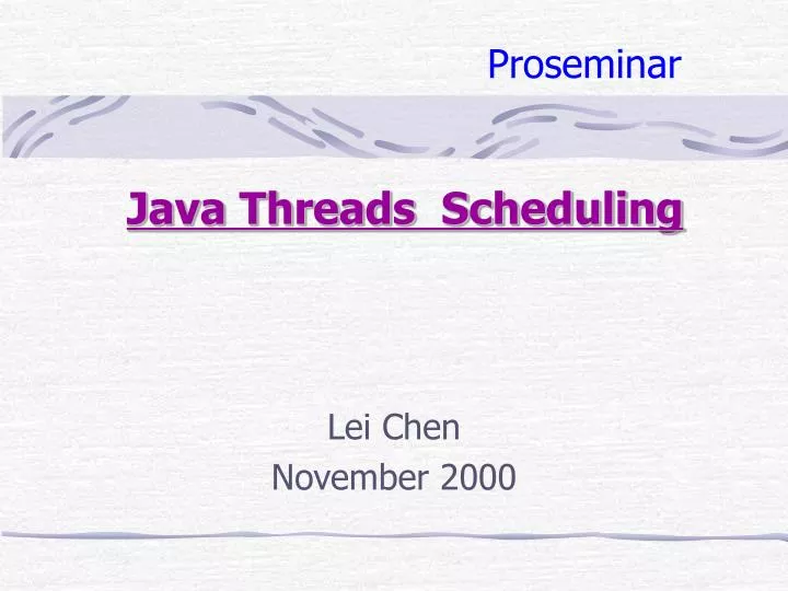 java threads scheduling