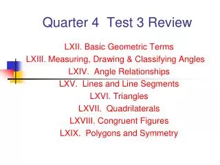 Quarter 4 Test 3 Review