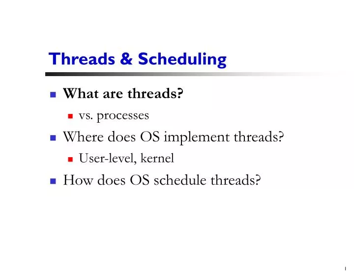 threads scheduling