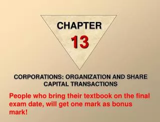 CORPORATIONS: ORGANIZATION AND SHARE CAPITAL TRANSACTIONS