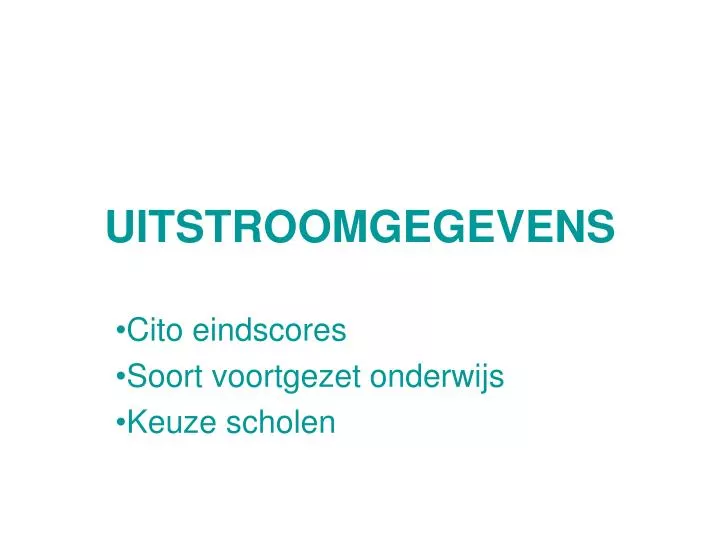 uitstroomgegevens