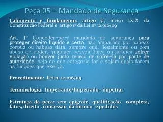 pe a 05 mandado de seguran a