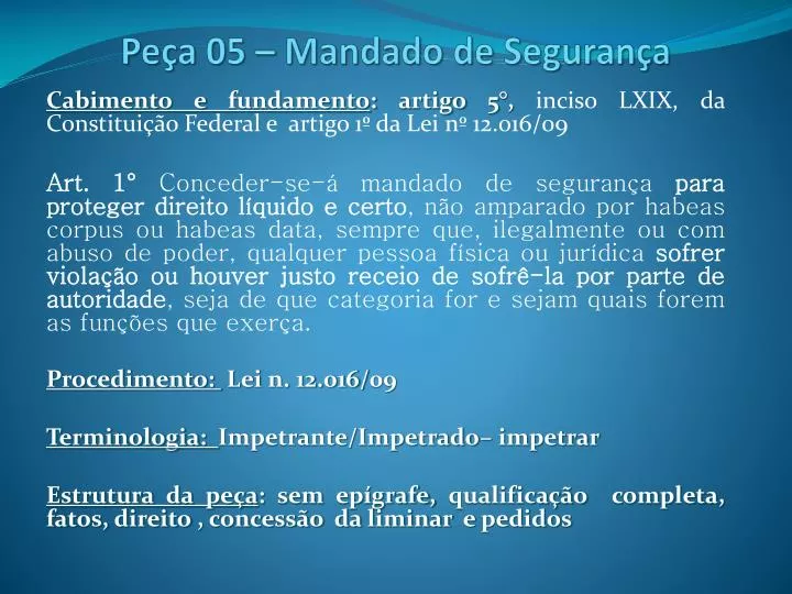 pe a 05 mandado de seguran a