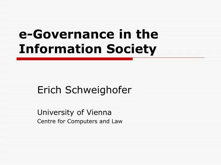 e governance in the information society