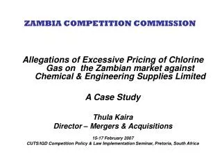 ZAMBIA COMPETITION COMMISSION